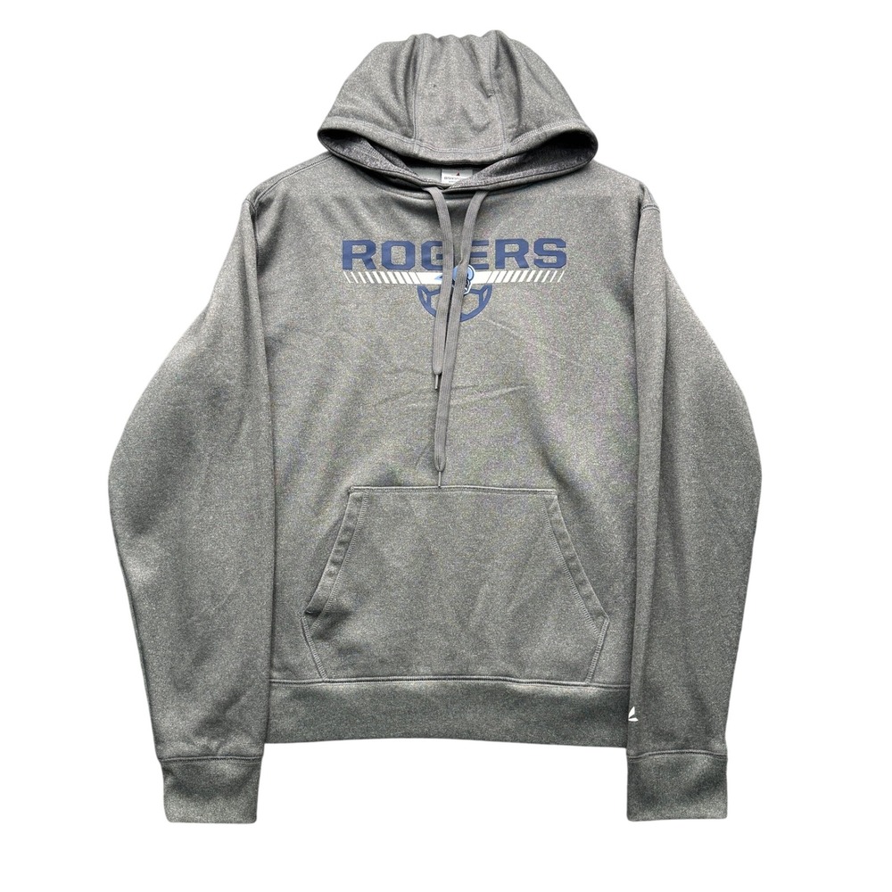 BSN Sports Rogers Hoodie Women's Size L Gray Long Sleeve Graphic Fleece Athletic